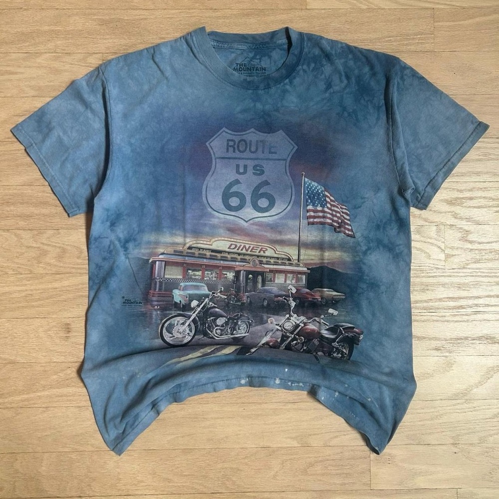 Route 66 Moto Blue Graphic Tee The Mountain